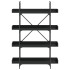 Librería de 4 estantes madera ingeniería negro 100x33x145,5