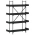 Librería de 4 estantes madera ingeniería negro 100x33x145,5