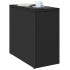 Mesa auxiliar jardín tapa vidrio ratán PE negro 58x27,5x55