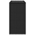 Mesa auxiliar jardín tapa vidrio ratán PE negro 58x27,5x55