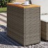 Mesa auxiliar jardín tapa madera ratán PE gris 58x27,5x55