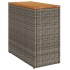 Mesa auxiliar jardín tapa madera ratán PE gris 58x27,5x55
