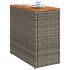 Mesa auxiliar jardín tapa madera ratán PE gris 58x27,5x55