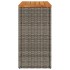 Mesa auxiliar jardín tapa madera ratán PE gris 58x27,5x55