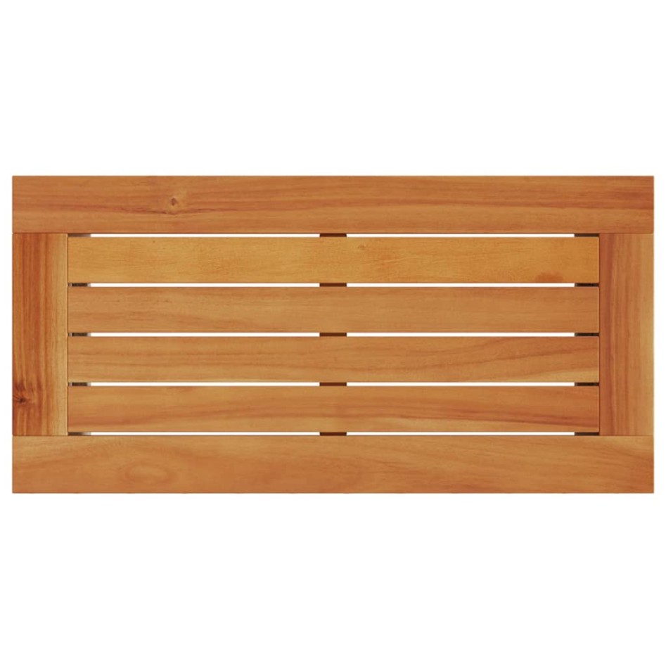 Mesa auxiliar jardín tapa madera ratán PE gris 58x27,5x55