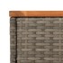 Mesa auxiliar jardín tapa madera ratán PE gris 58x27,5x55