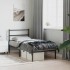 Estructura cama sin colchón con cabecero metal negro 90x190