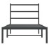 Estructura cama sin colchón con cabecero metal negro 90x190