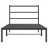 Estructura cama sin colchón con cabecero metal negro 100x200