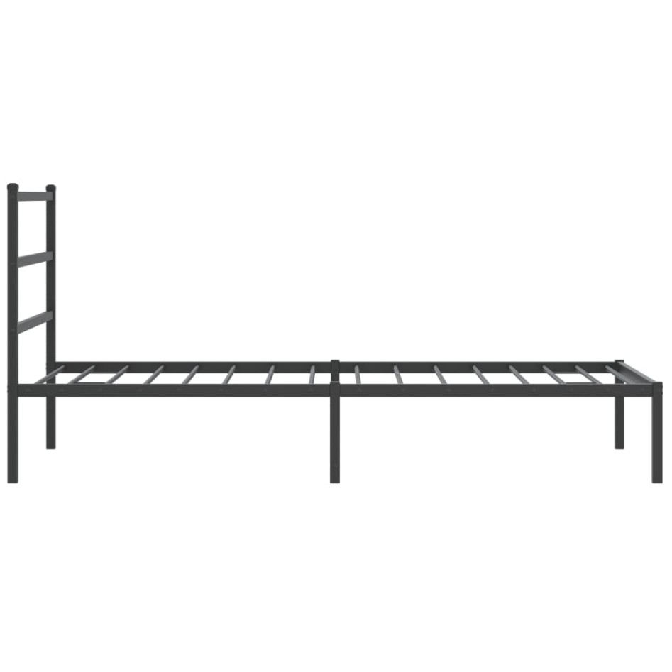 Estructura cama sin colchón con cabecero metal negro 100x200