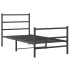 Estructura cama sin colchón con estribo metal negro 90x200