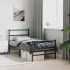 Estructura cama sin colchón con estribo metal negro 90x200