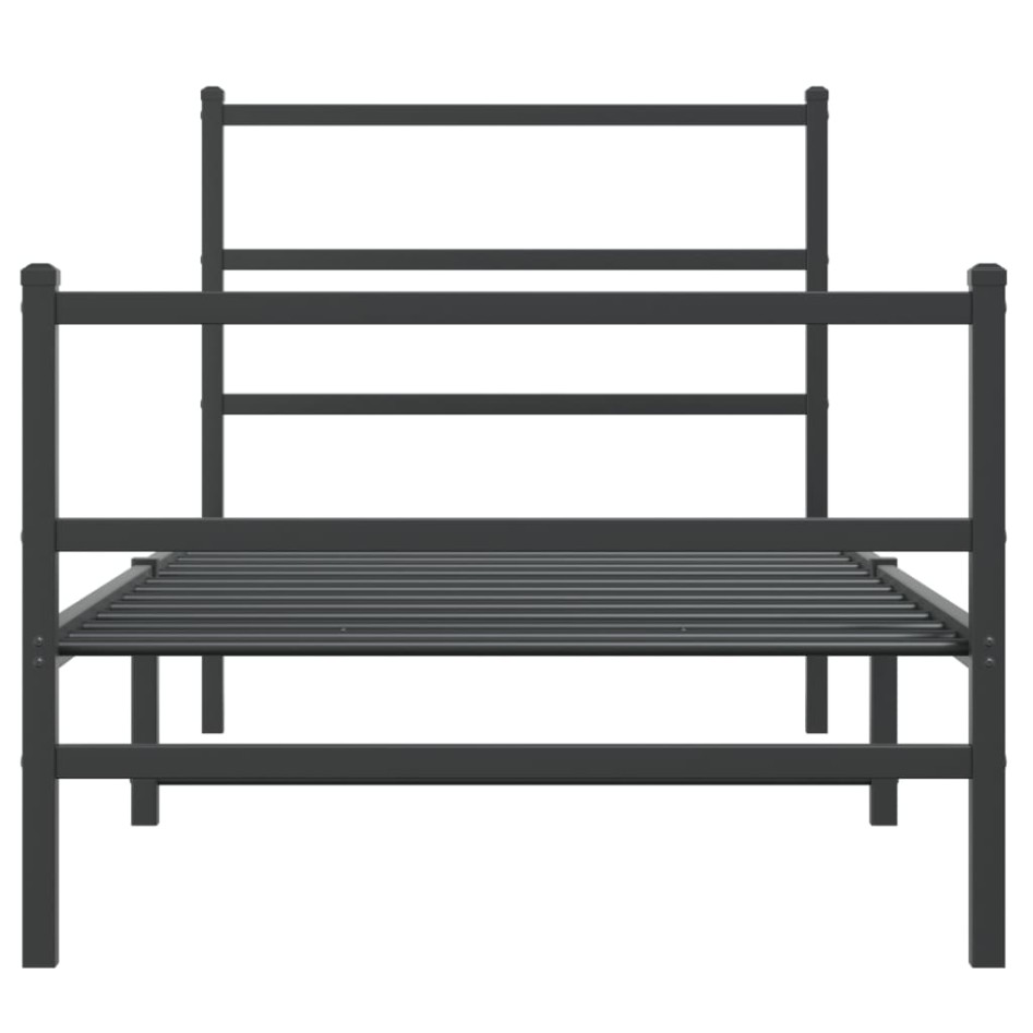 Estructura cama sin colchón con estribo metal negro 90x200