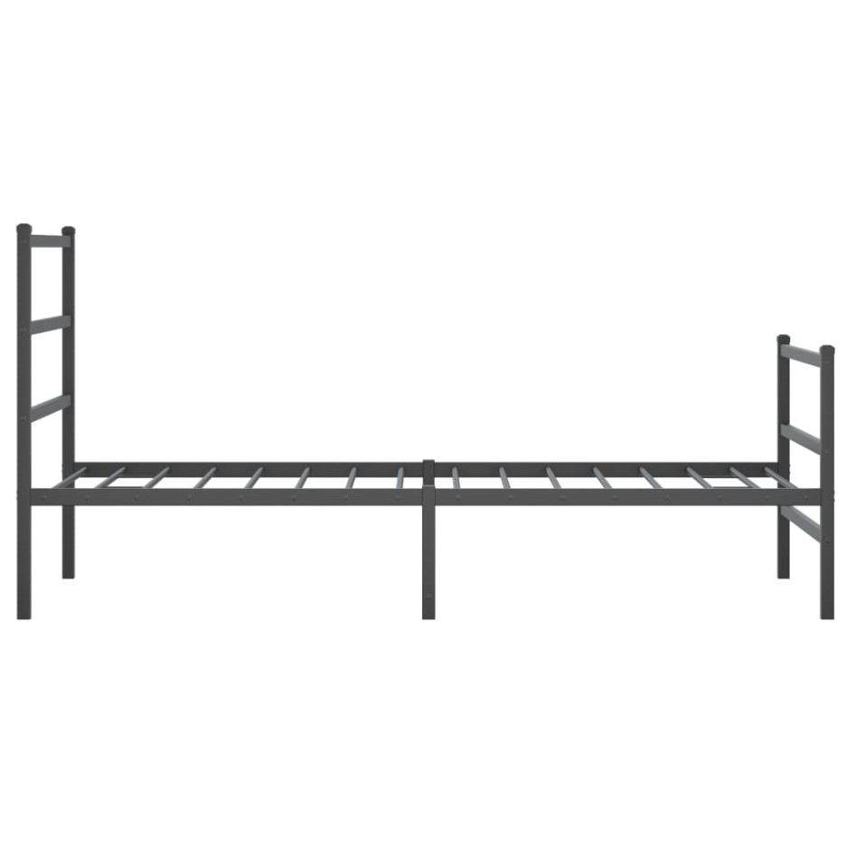 Estructura cama sin colchón con estribo metal negro 90x200