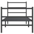 Estructura cama sin colchón con estribo metal negro 80x200