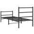 Estructura cama sin colchón con estribo metal negro 80x200