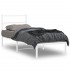 Estructura cama sin colchón con cabecero metal blanco 80x200