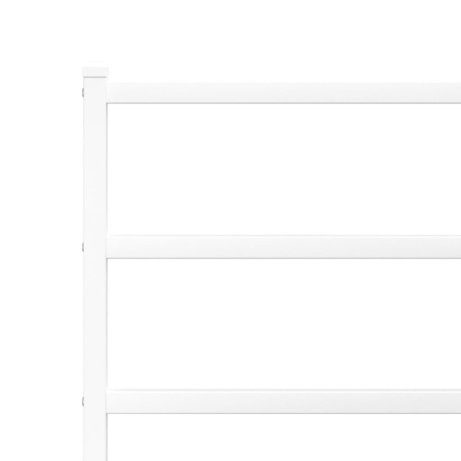 Estructura cama sin colchón con cabecero metal blanco 80x200