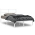 Estructura cama sin colchón con cabecero metal blanco