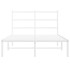 Estructura cama sin colchón con cabecero metal blanco