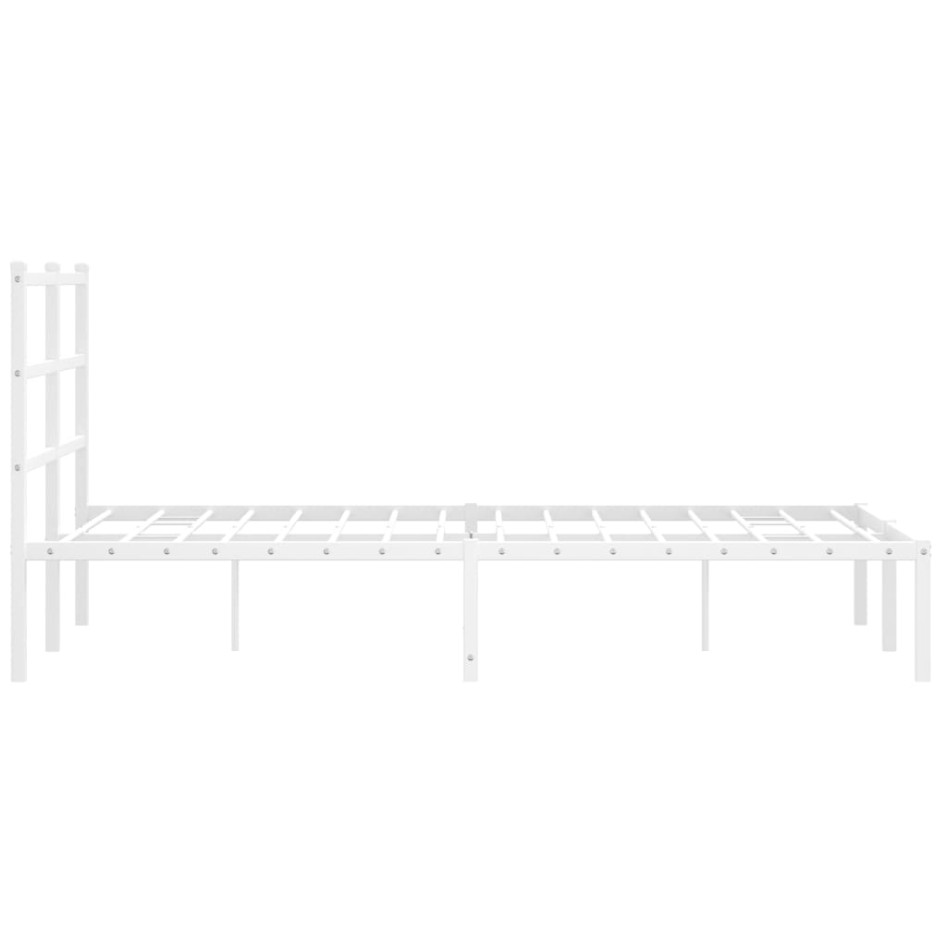 Estructura cama sin colchón con cabecero metal blanco