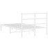 Estructura cama sin colchón con cabecero metal blanco
