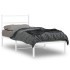 Estructura cama sin colchón con cabecero metal blanco 90x200