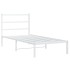 Estructura cama sin colchón con cabecero metal blanco 90x200
