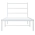 Estructura cama sin colchón con cabecero metal blanco 90x200