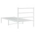 Estructura cama sin colchón con cabecero metal blanco 90x200