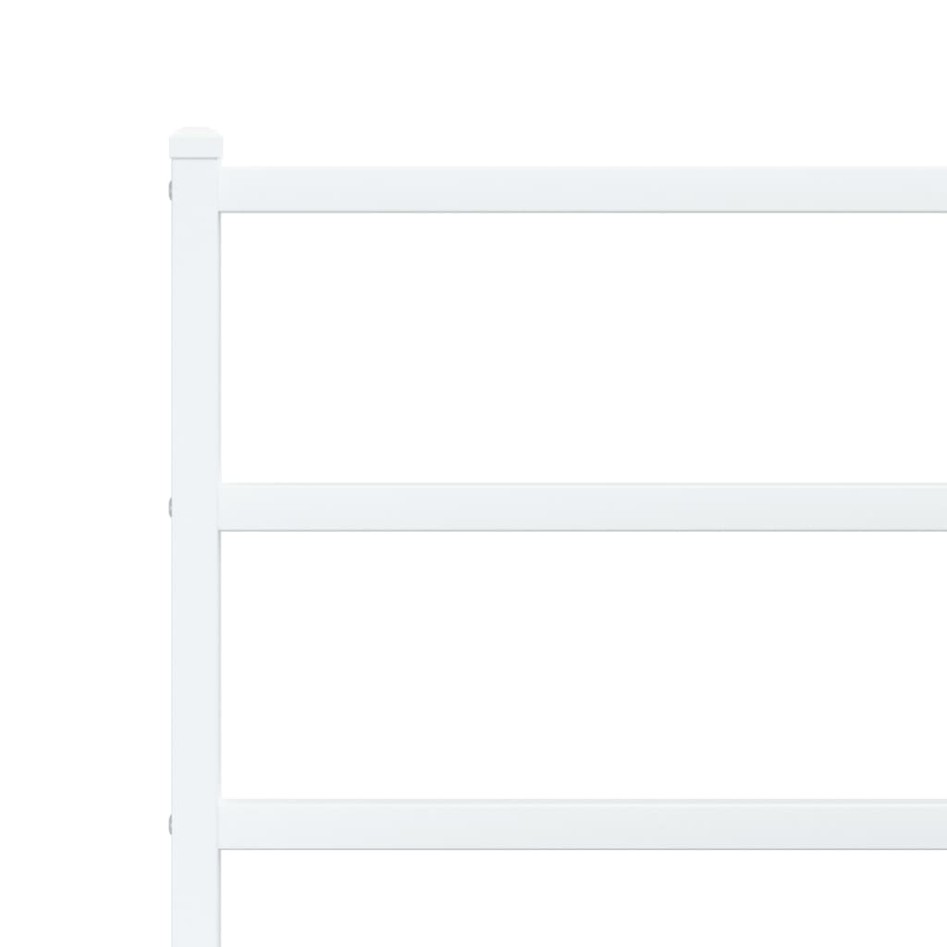 Estructura cama sin colchón con cabecero metal blanco 90x200