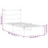 Estructura cama sin colchón con cabecero metal blanco 90x200