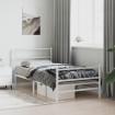 Estructura cama sin colchón con estribo metal blanco 100x190 cm