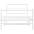 Estructura cama sin colchón con estribo metal blanco 100x190