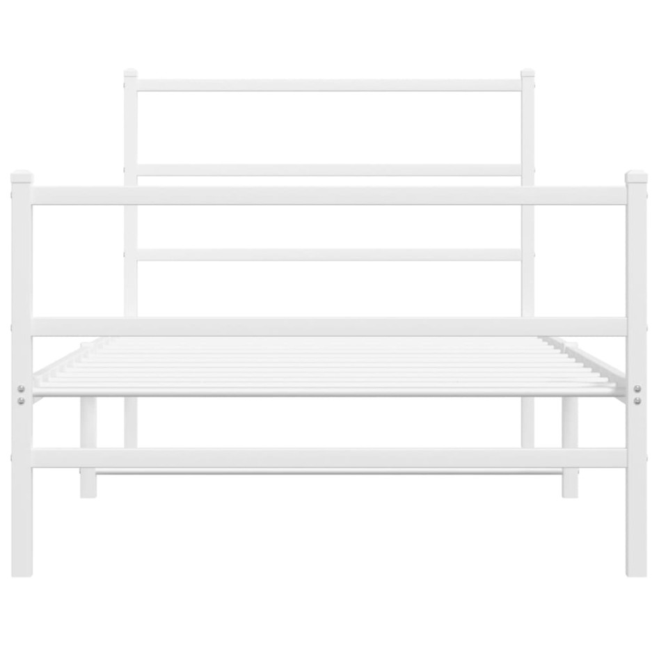 Estructura cama sin colchón con estribo metal blanco 100x190