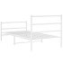 Estructura cama sin colchón con estribo metal blanco 100x190