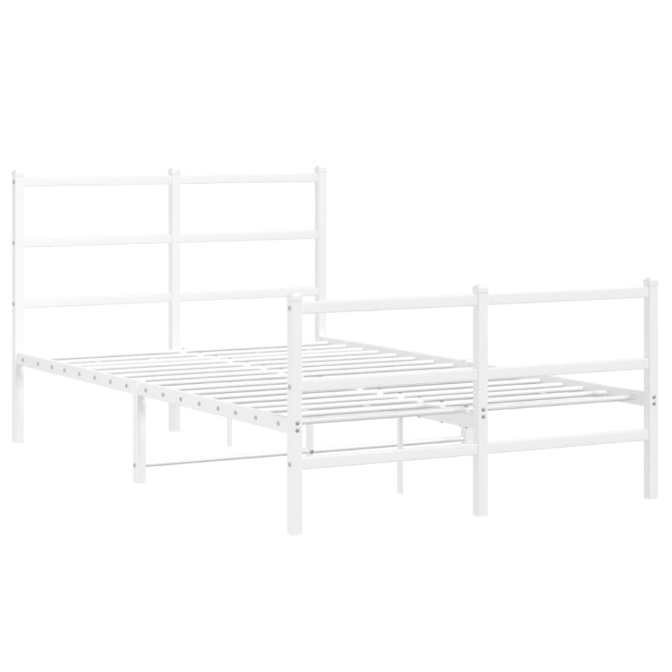 Estructura cama sin colchón con estribo metal blanco 120x200