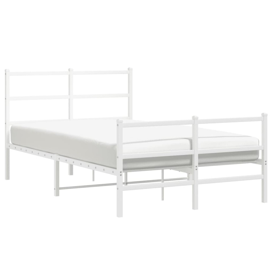 Estructura cama sin colchón con estribo metal blanco 120x200