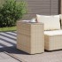 Mesa auxiliar jardín tapa vidrio ratán PE beige 58x27,5x55