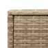 Mesa auxiliar jardín tapa vidrio ratán PE beige 58x27,5x55