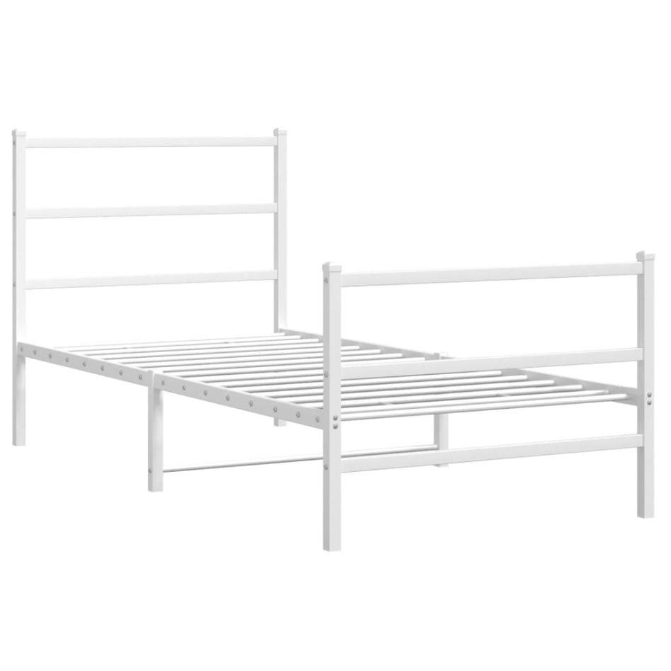 Estructura cama sin colchón con estribo metal blanco 90x190