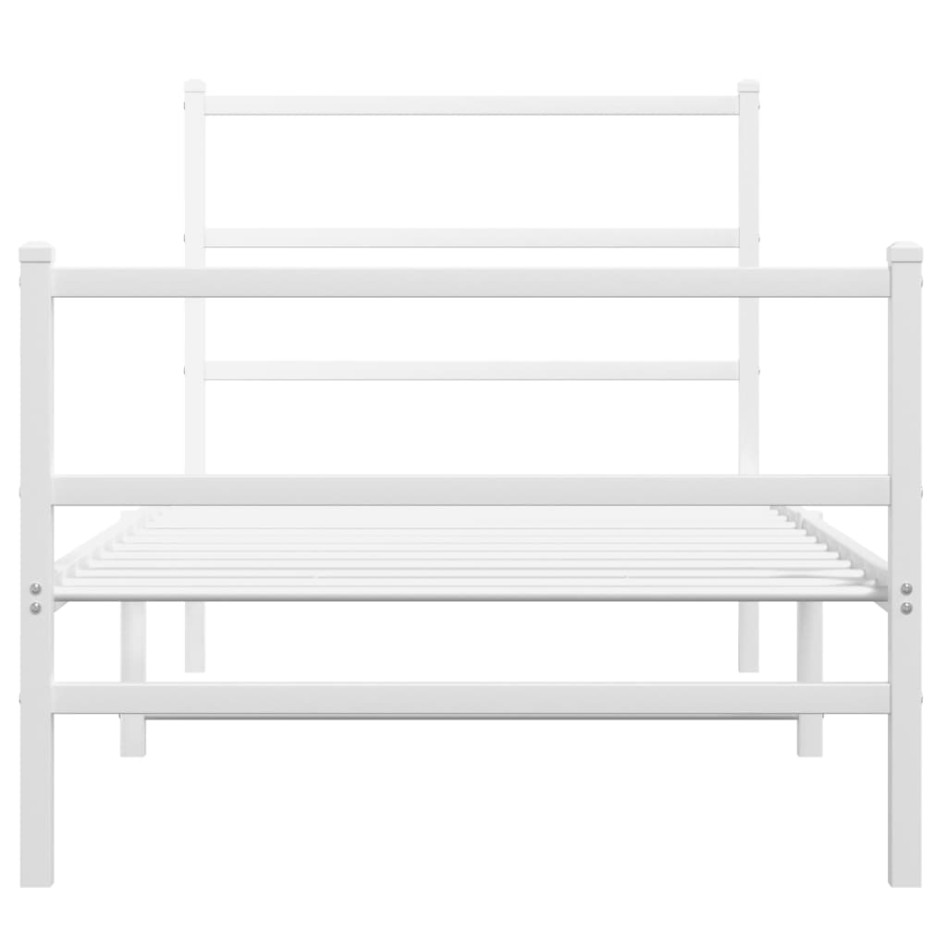 Estructura cama sin colchón con estribo metal blanco 90x190