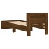 Estructura cama con cabecero sin colchón marrón roble 90x190
