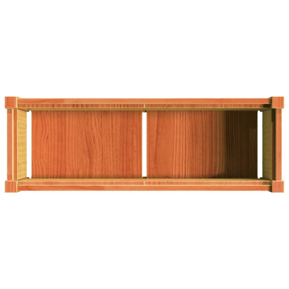 Jardinera exterior madera maciza pino marrón cera 90x31x31