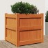 Jardinera exterior madera maciza pino marrón cera 50x50x50