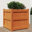 Jardinera exterior madera maciza pino marrón cera 50x50x50 cm