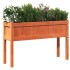 Jardinera con patas madera maciza pino marrón cera 110x31x70