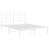 Estructura cama sin colchón con cabecero metal blanco