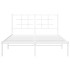 Estructura cama sin colchón con cabecero metal blanco