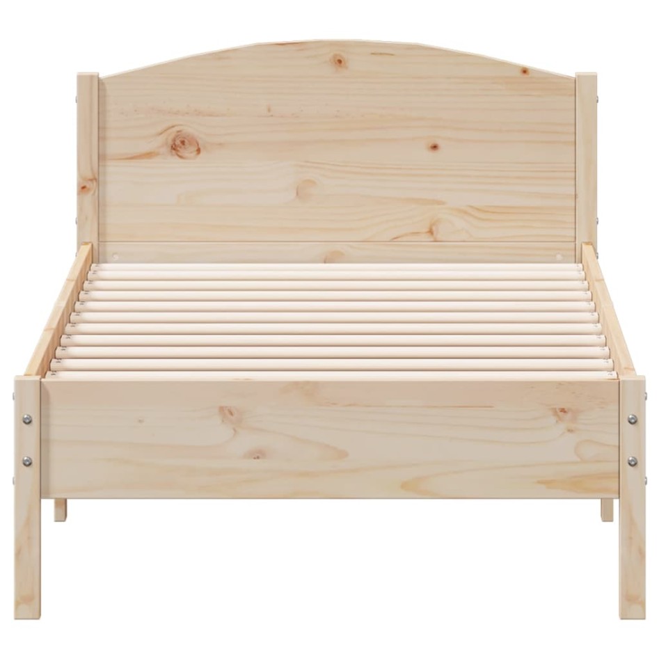Estructura de cama sin colchón madera maciza pino 75x190